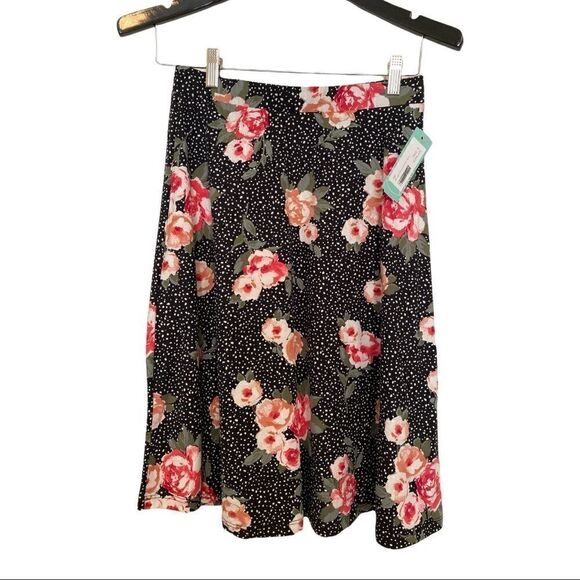 Gilli | Stitch Fix Morgen Brushed Knit Skirt Black Pull On Floral | NWT | S - Picture 2 of 5